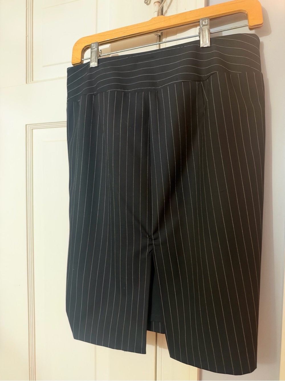 The Limited Black Pinstripe Pencil Skirt